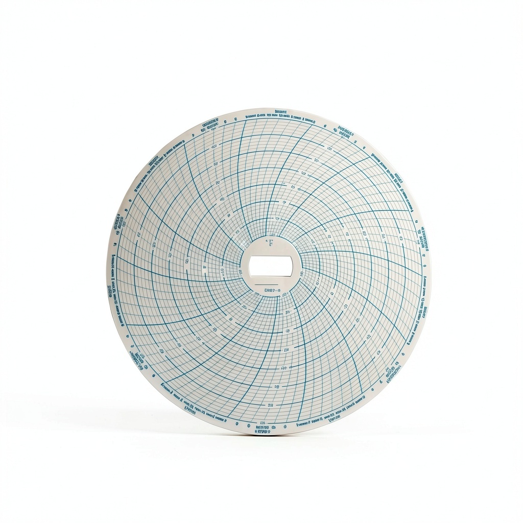 'Supco CR87-8 circular chart paper displayed beside industrial recorder'