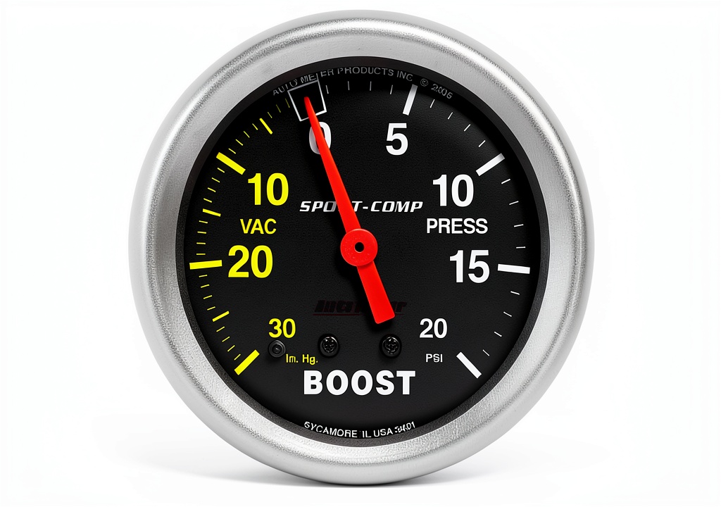 Auto Meter 3401 gauge installed on a race car dashboard