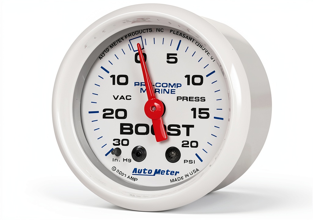 AutoMeter Vac Boost Gauge Marine White product image