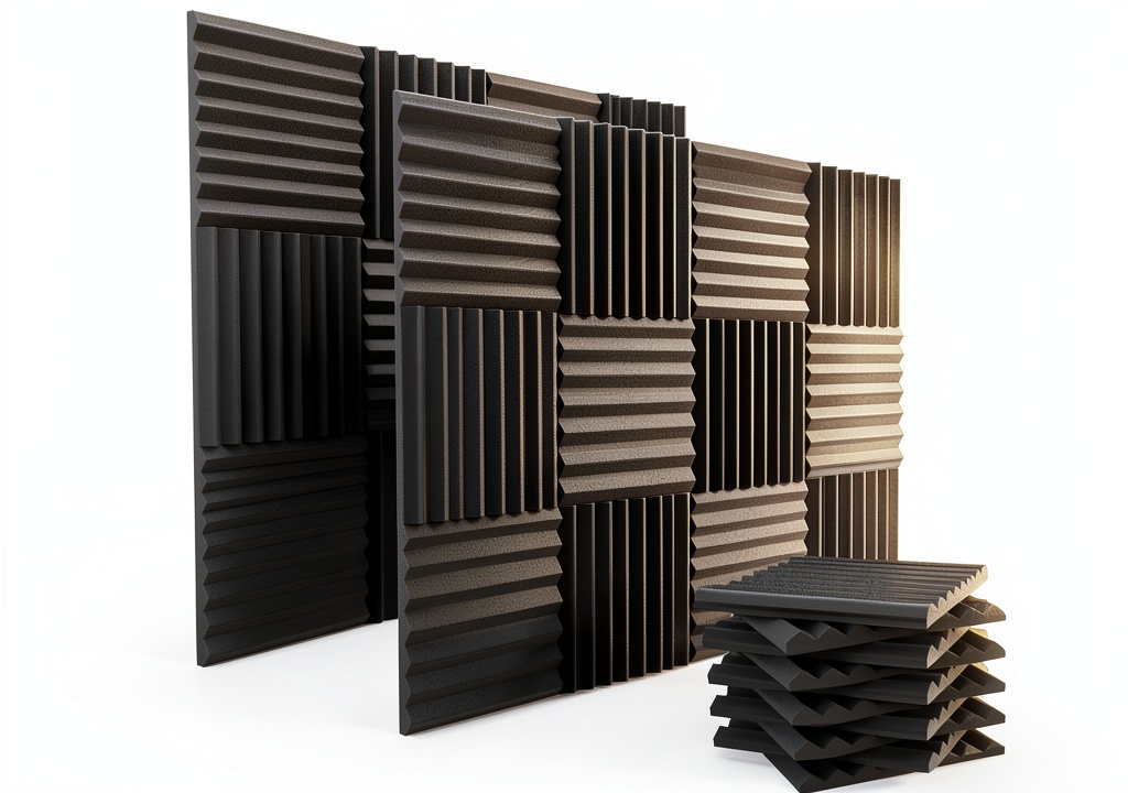 Acoustic foam panels installed on a studio wall