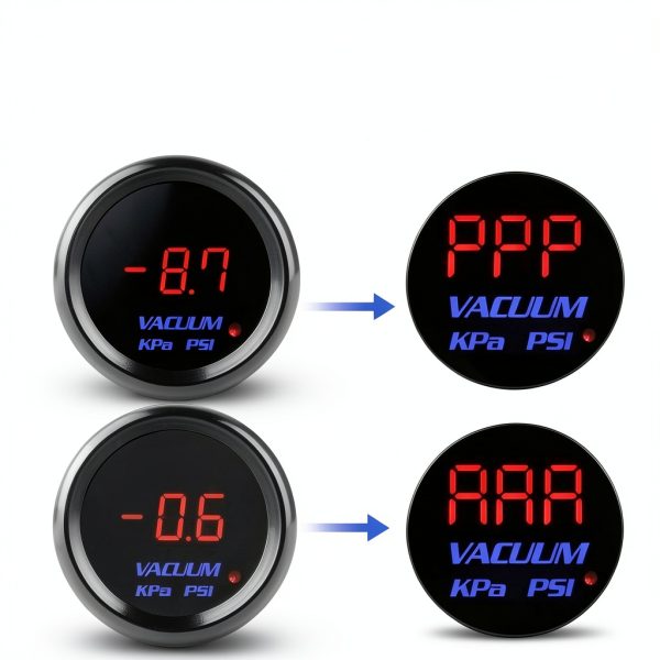Vacuum Gauge WATERWICH LED Night Visibility -14 to 0 PSI Universal-2