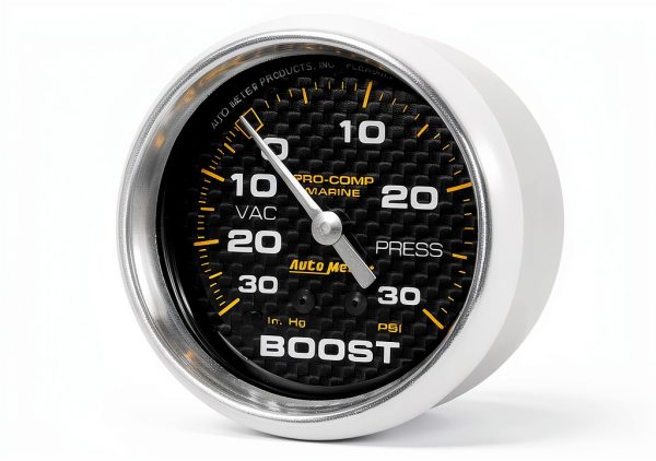 AutoMeter Vac/Boost Gauge 2 5/8" 30Inhg-30Psi Carbon Fiber-1
