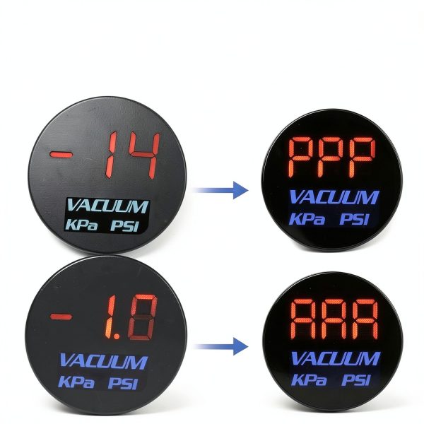Vacuum Gauge WATERWICH LED Night Visibility -14 to 0 PSI Universal-1