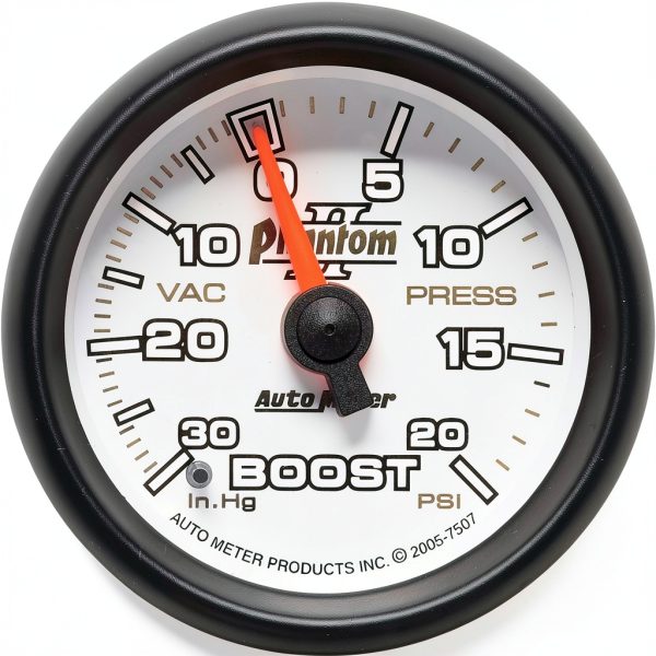 Auto Meter 7507 Phantom II Mechanical Boost Vacuum Gauge with LED-0