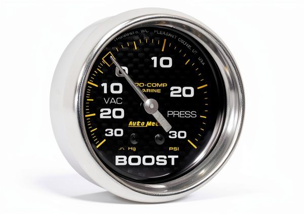 AutoMeter Vac/Boost Gauge 2 5/8" 30Inhg-30Psi Carbon Fiber-0